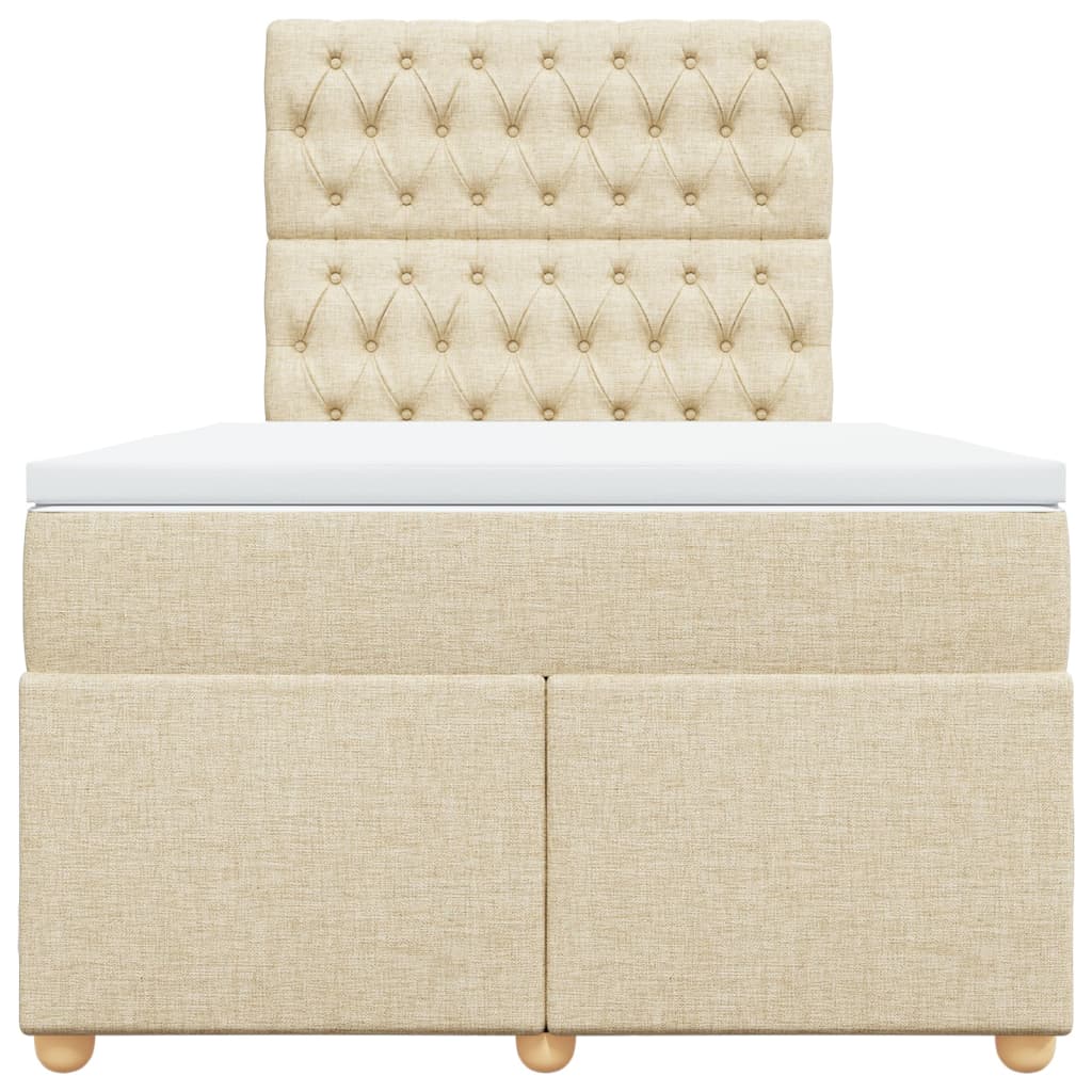 Giroletto a Molle con Materasso Crema 120x190 cm in Tessuto