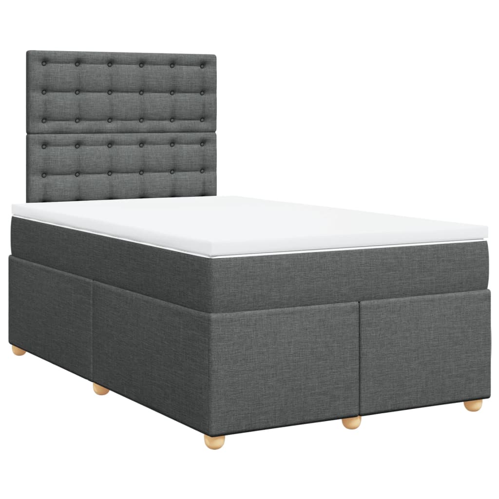 Giroletto a Molle con Materasso Grigio Scuro 120x190cm Tessuto