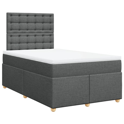 Giroletto a Molle con Materasso Grigio Scuro 120x190cm Tessuto