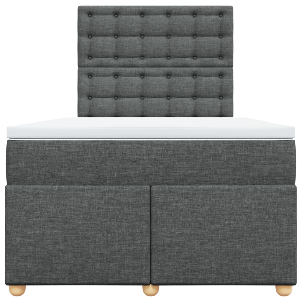 Giroletto a Molle con Materasso Grigio Scuro 120x190cm Tessuto