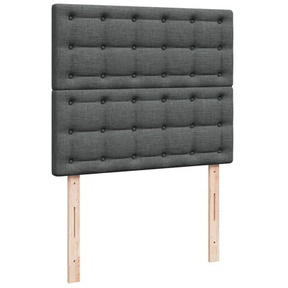 Giroletto a Molle con Materasso Grigio Scuro 120x190cm Tessuto