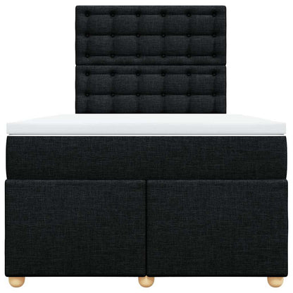 Giroletto a Molle con Materasso Nero 120x190 cm in Tessuto
