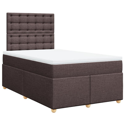 Giroletto a Molle con Materasso Marrone Scuro 120x190cm Tessuto