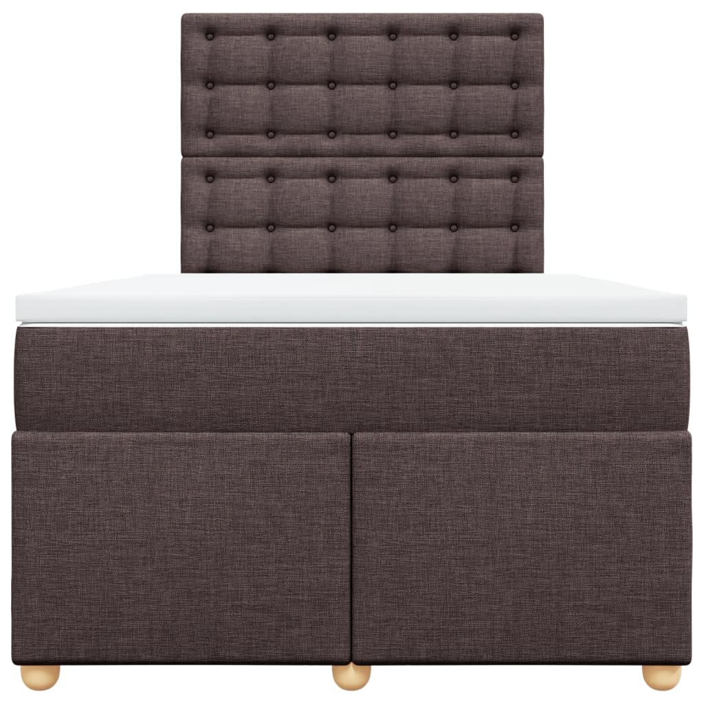 Giroletto a Molle con Materasso Marrone Scuro 120x190cm Tessuto