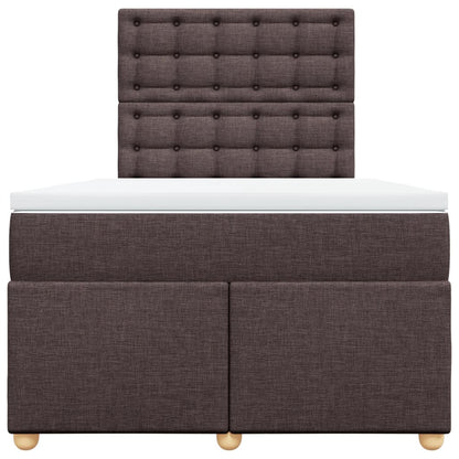 Giroletto a Molle con Materasso Marrone Scuro 120x190cm Tessuto