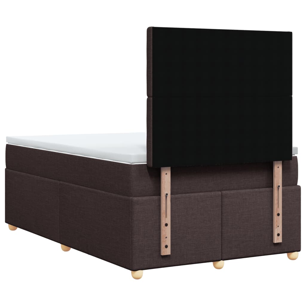 Giroletto a Molle con Materasso Marrone Scuro 120x190cm Tessuto