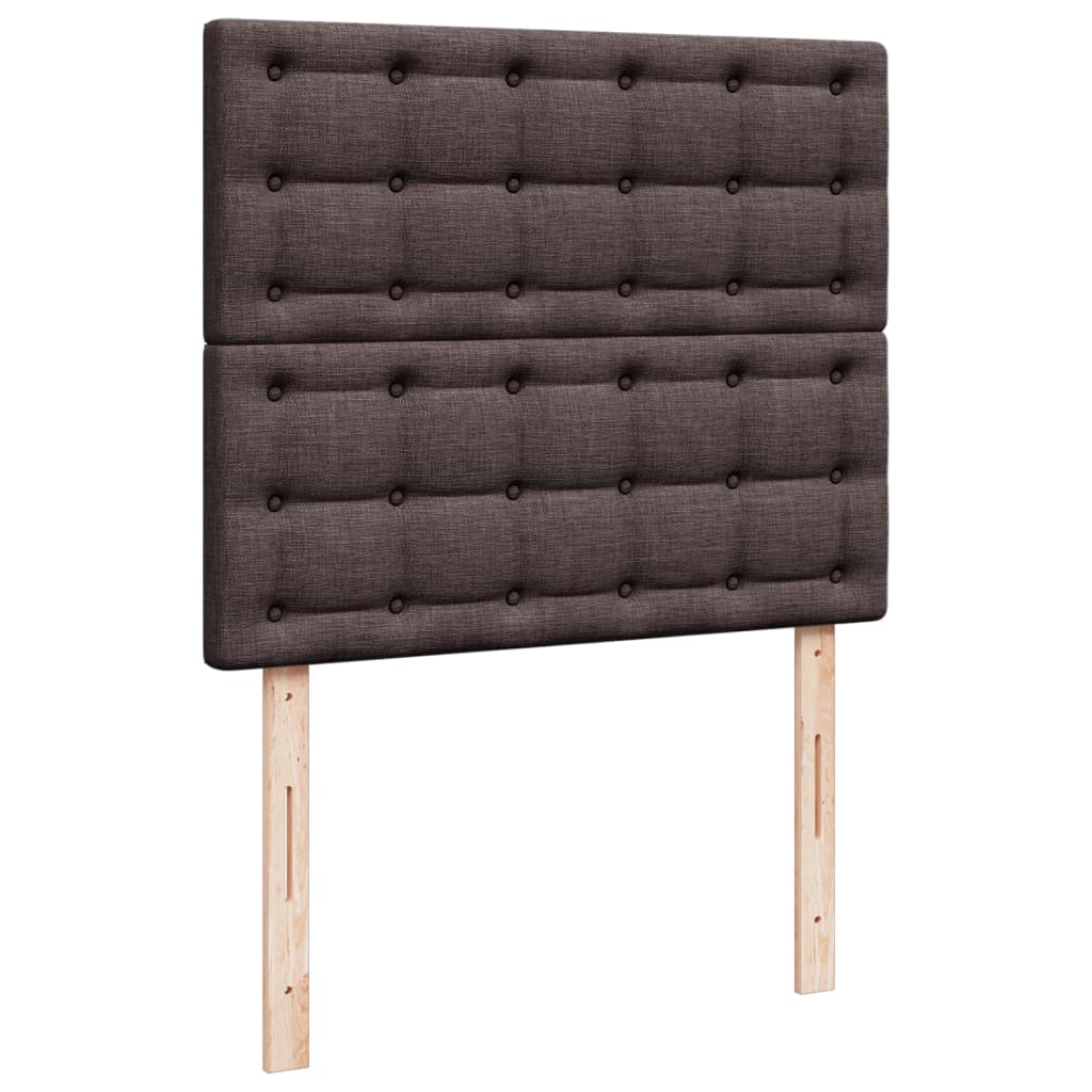 Giroletto a Molle con Materasso Marrone Scuro 120x190cm Tessuto