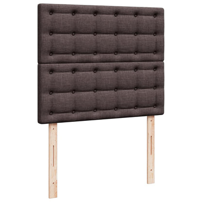 Giroletto a Molle con Materasso Marrone Scuro 120x190cm Tessuto