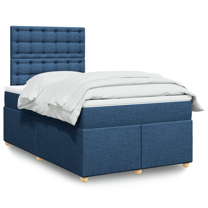 Giroletto a Molle con Materasso Blu 120x190 cm in Tessuto