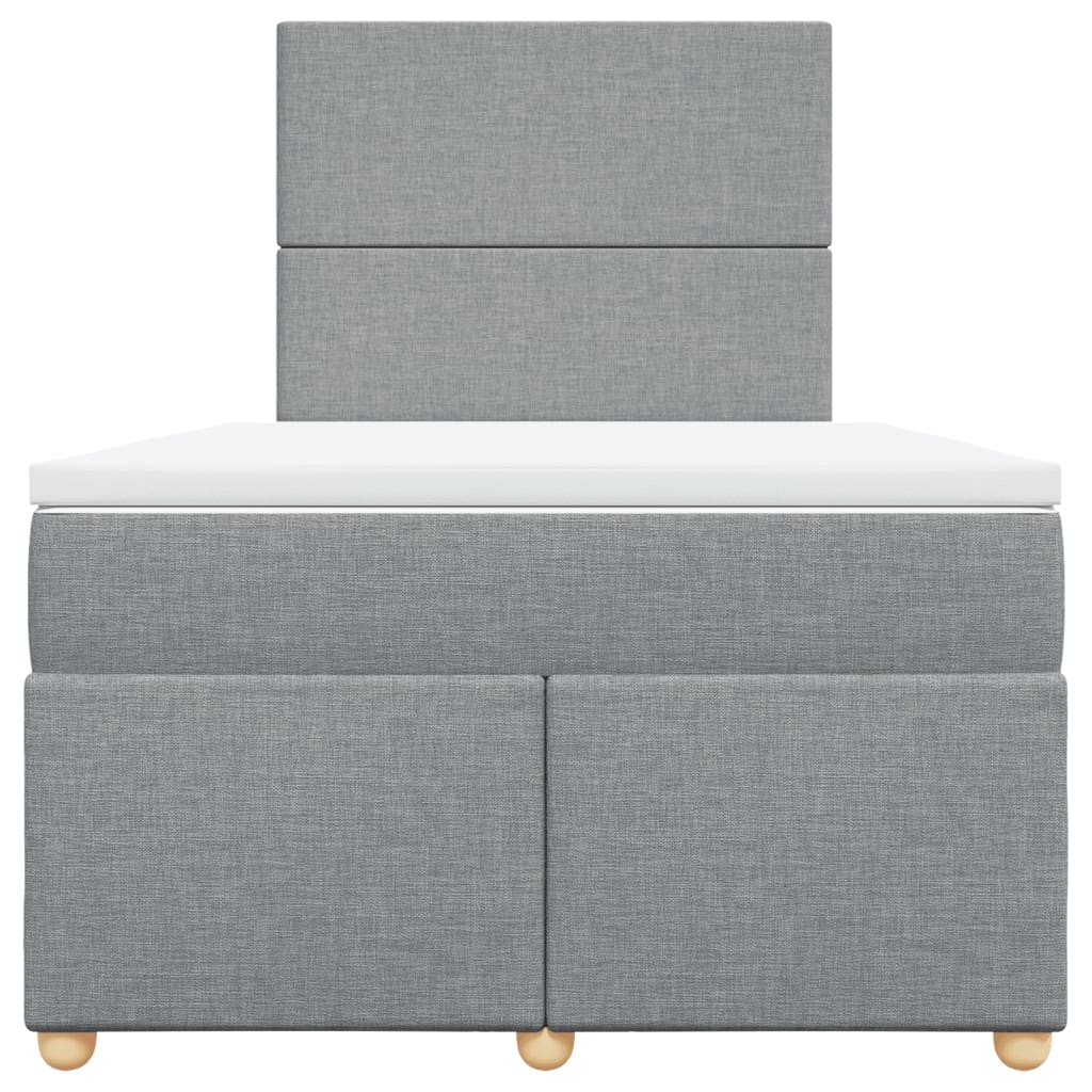 Giroletto a Molle con Materasso Grigio Chiaro 120x200cm Tessuto