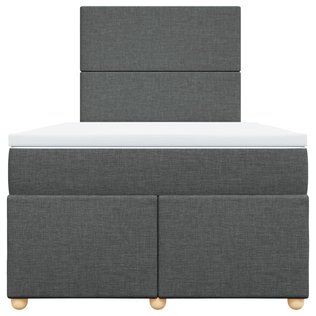 Giroletto a Molle con Materasso Grigio Scuro 120x200 cm Tessuto