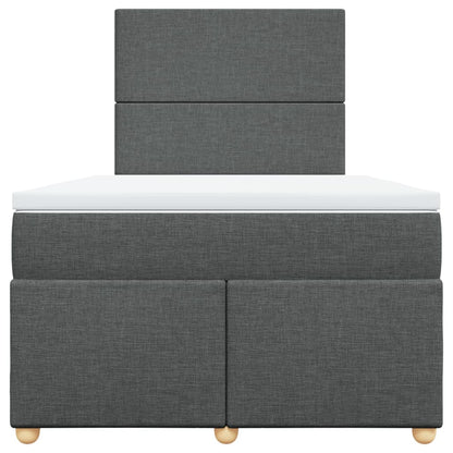 Giroletto a Molle con Materasso Grigio Scuro 120x200 cm Tessuto