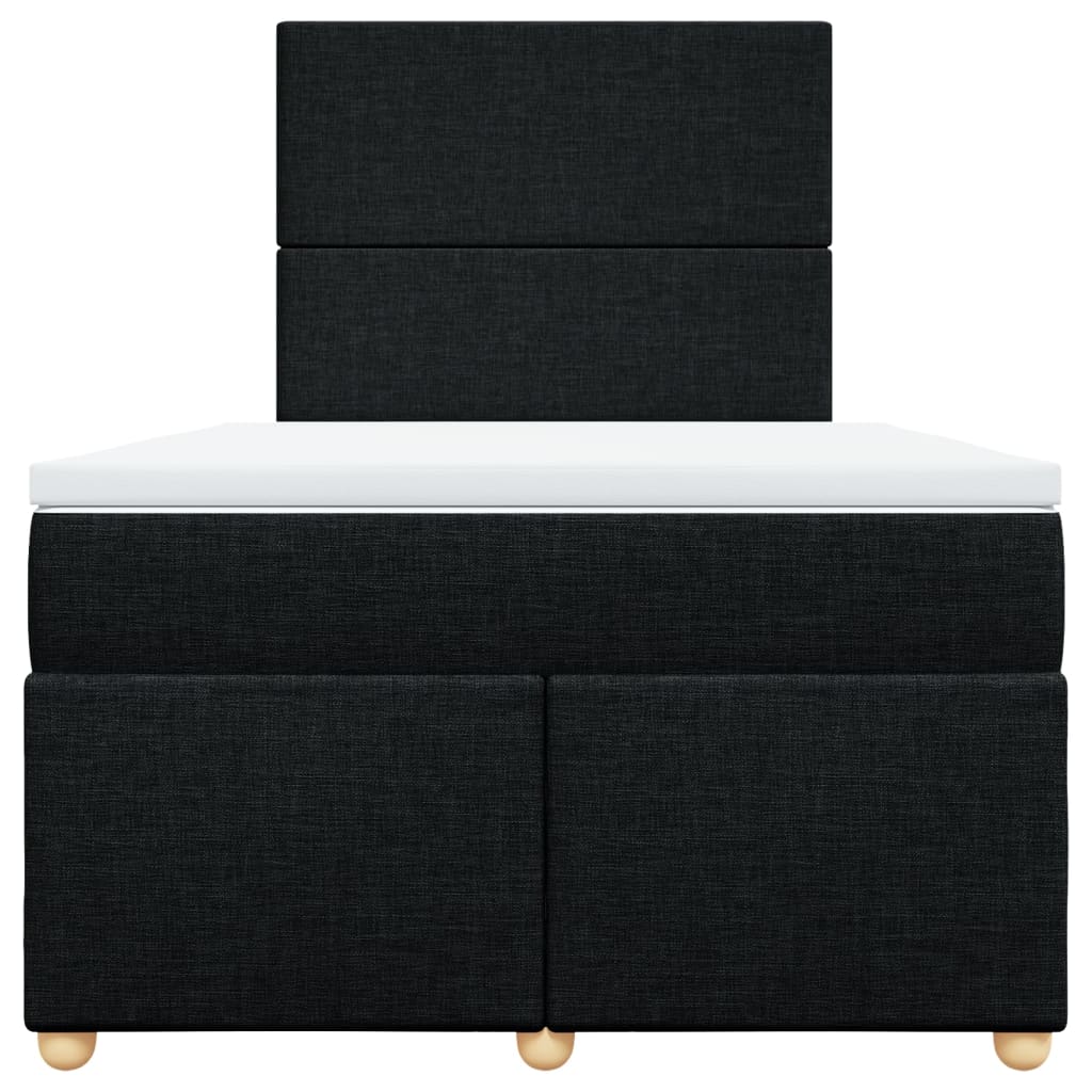 Giroletto a Molle con Materasso Nero 120x200 cm in Tessuto