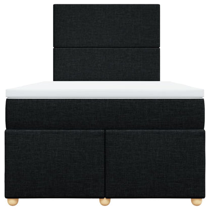 Giroletto a Molle con Materasso Nero 120x200 cm in Tessuto