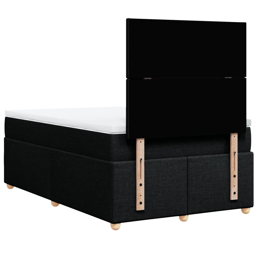 Giroletto a Molle con Materasso Nero 120x200 cm in Tessuto