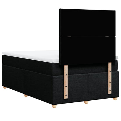 Giroletto a Molle con Materasso Nero 120x200 cm in Tessuto