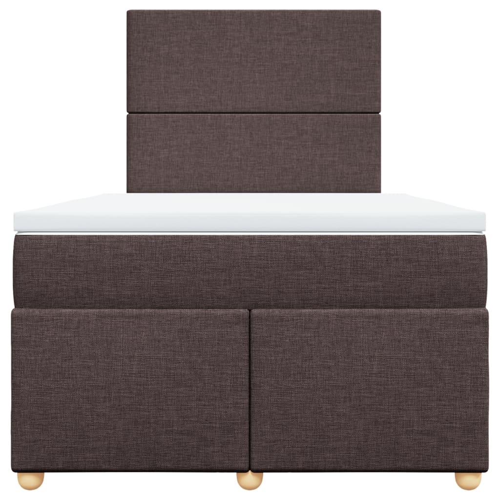Giroletto a Molle con Materasso Marrone Scuro 120x200cm Tessuto
