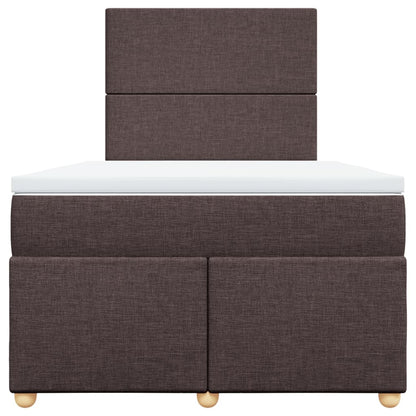 Giroletto a Molle con Materasso Marrone Scuro 120x200cm Tessuto