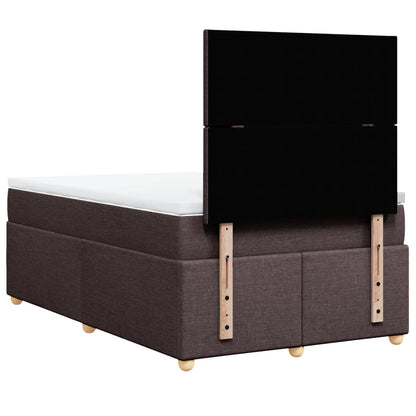 Giroletto a Molle con Materasso Marrone Scuro 120x200cm Tessuto | homemem39