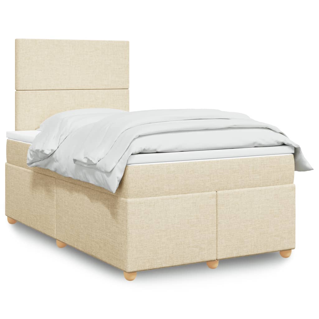 Giroletto a Molle con Materasso Crema 120x200 cm in Tessuto