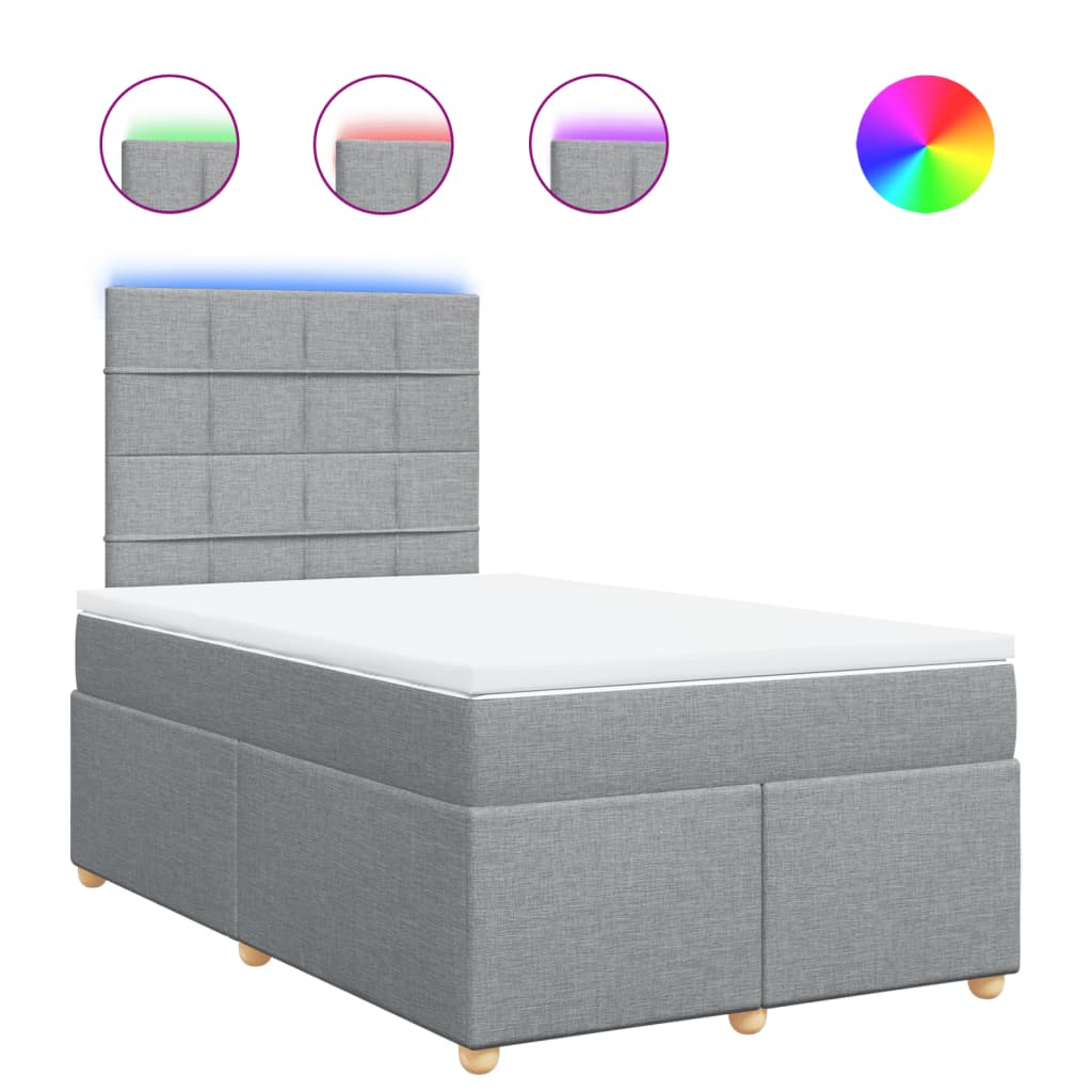 Giroletto a Molle con Materasso Grigio Chiaro 120x200cm Tessuto - homemem39