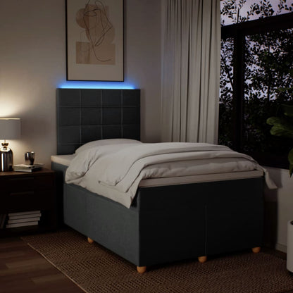 Giroletto a Molle con Materasso Grigio Scuro 120x200 cm Tessuto