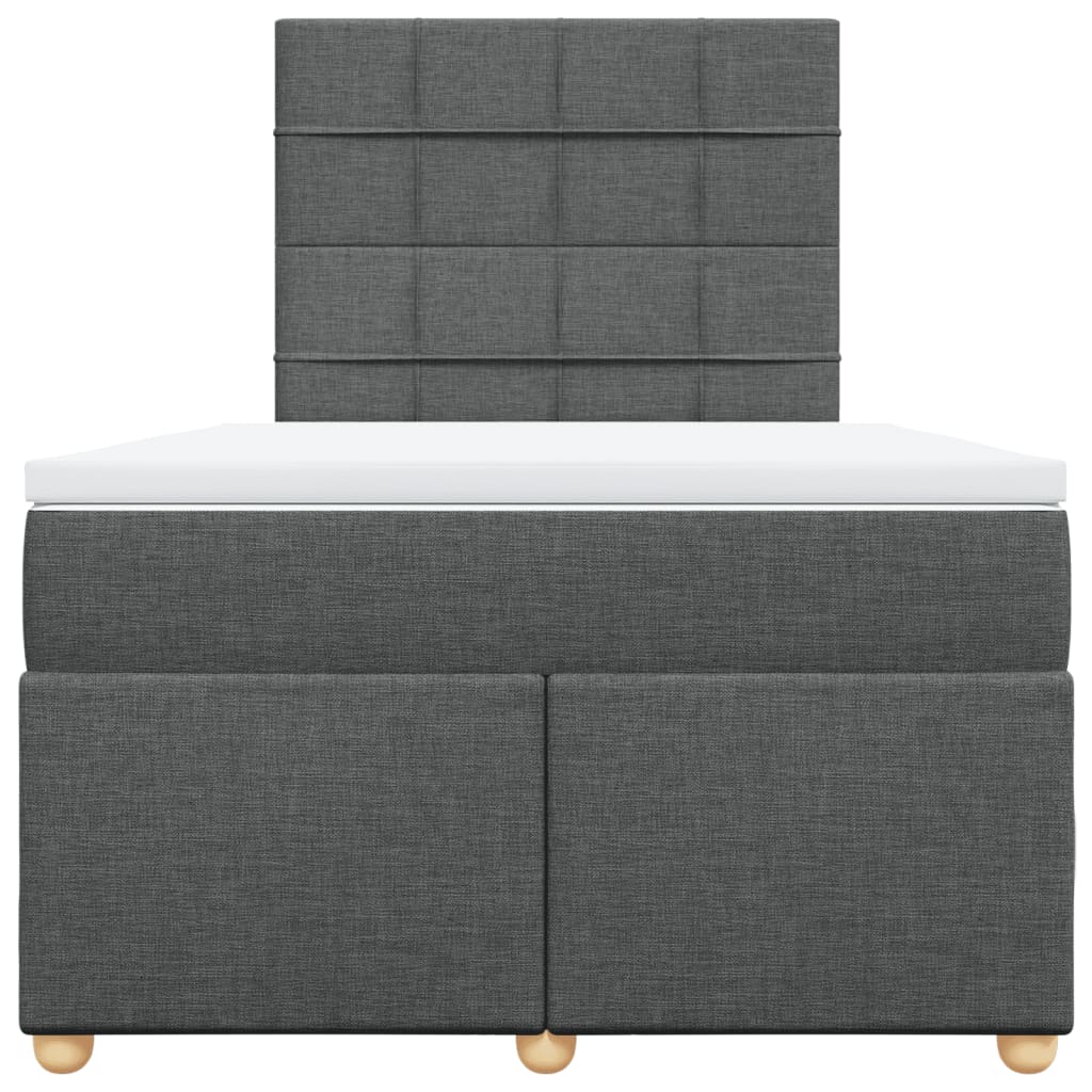Giroletto a Molle con Materasso Grigio Scuro 120x200 cm Tessuto