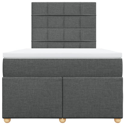 Giroletto a Molle con Materasso Grigio Scuro 120x200 cm Tessuto