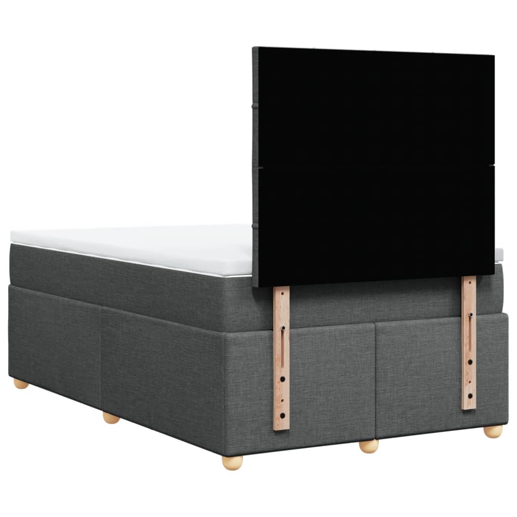 Giroletto a Molle con Materasso Grigio Scuro 120x200 cm Tessuto