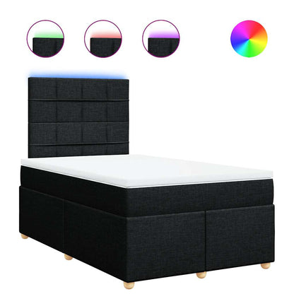 Giroletto a Molle con Materasso Nero 120x200 cm in Tessuto