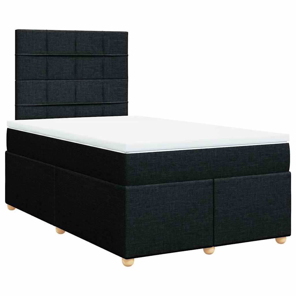 Giroletto a Molle con Materasso Nero 120x200 cm in Tessuto