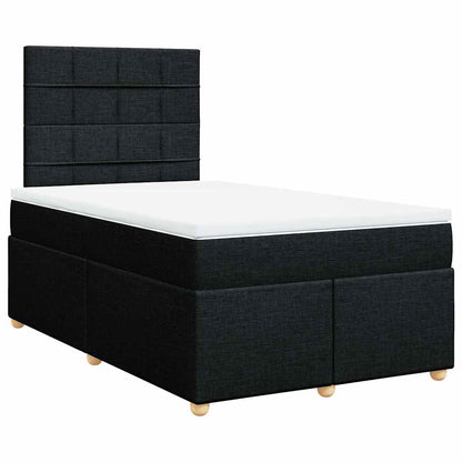 Giroletto a Molle con Materasso Nero 120x200 cm in Tessuto