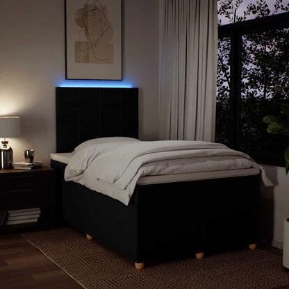 Giroletto a Molle con Materasso Nero 120x200 cm in Tessuto