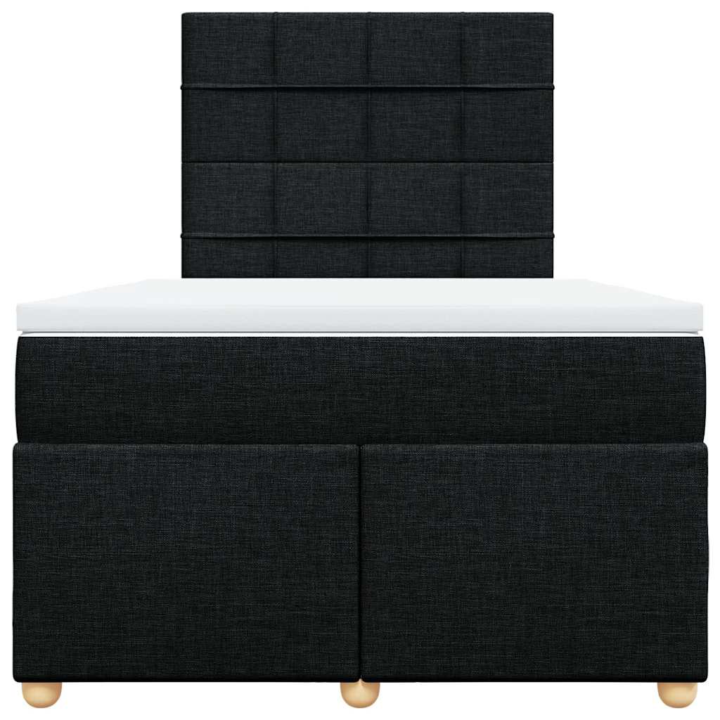 Giroletto a Molle con Materasso Nero 120x200 cm in Tessuto