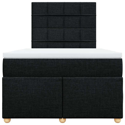 Giroletto a Molle con Materasso Nero 120x200 cm in Tessuto