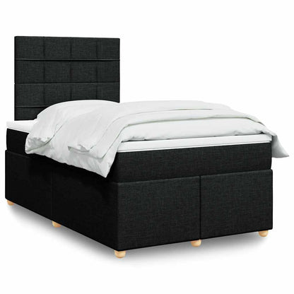 Giroletto a Molle con Materasso Nero 120x200 cm in Tessuto