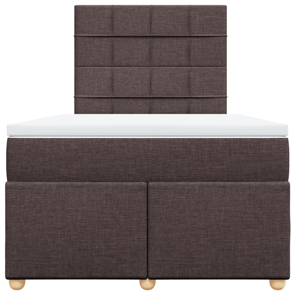 Giroletto a Molle con Materasso Marrone Scuro 120x200cm Tessuto