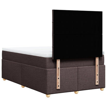 Giroletto a Molle con Materasso Marrone Scuro 120x200cm Tessuto