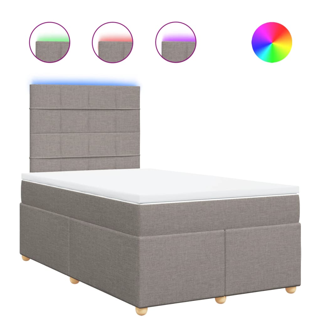 Giroletto a Molle con Materasso Tortora 120x200 cm in Tessuto | homemem39