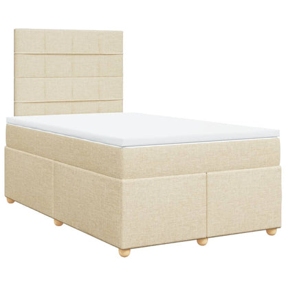Giroletto a Molle con Materasso Crema 120x200 cm in Tessuto