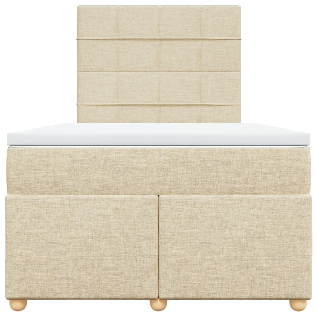 Giroletto a Molle con Materasso Crema 120x200 cm in Tessuto