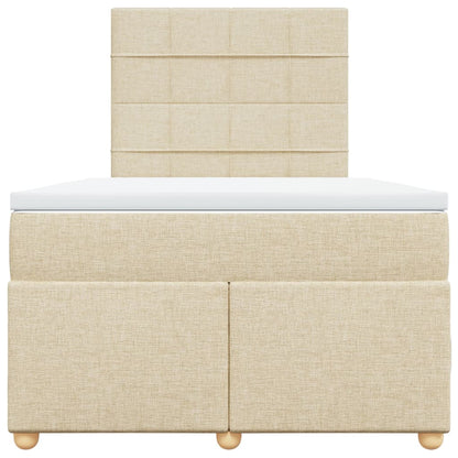 Giroletto a Molle con Materasso Crema 120x200 cm in Tessuto