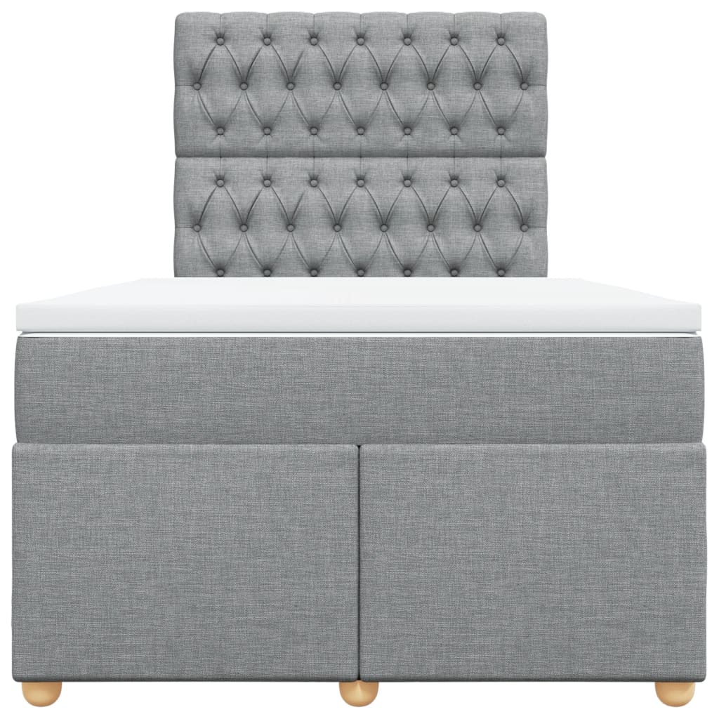 Giroletto a Molle con Materasso Grigio Chiaro 120x200cm Tessuto