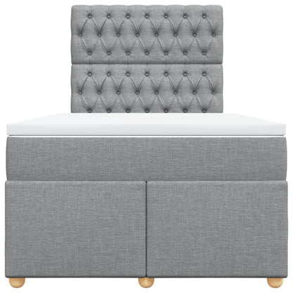 Giroletto a Molle con Materasso Grigio Chiaro 120x200cm Tessuto