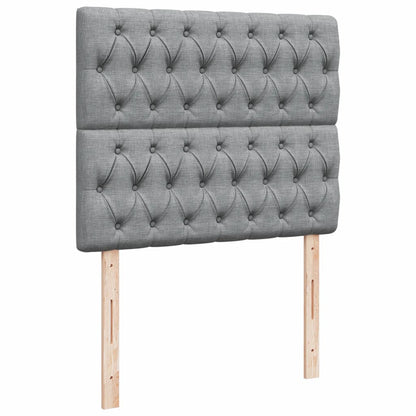Giroletto a Molle con Materasso Grigio Chiaro 120x200cm Tessuto