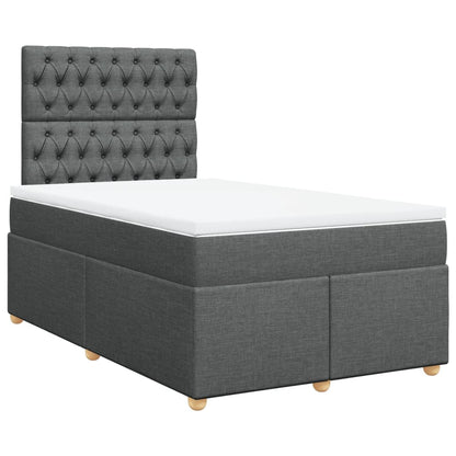 Giroletto a Molle con Materasso Grigio Scuro 120x200 cm Tessuto
