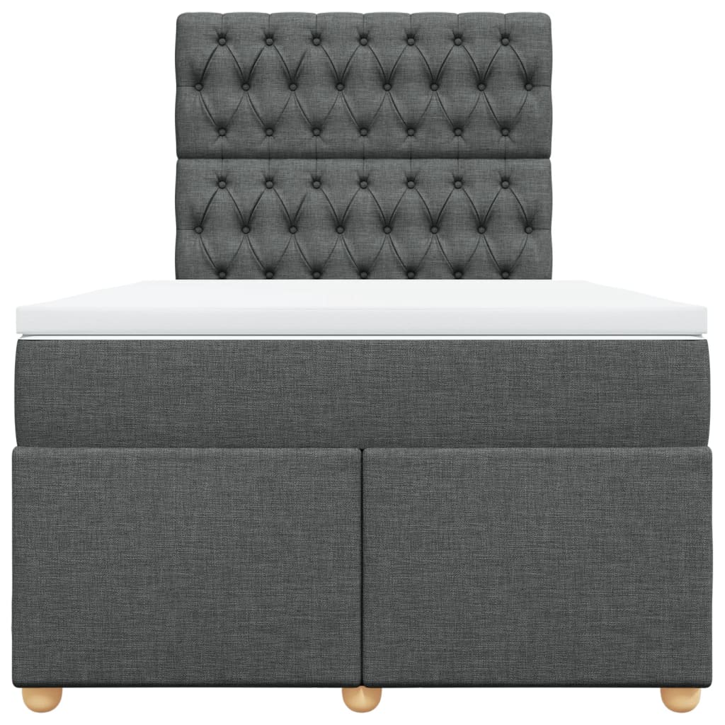 Giroletto a Molle con Materasso Grigio Scuro 120x200 cm Tessuto