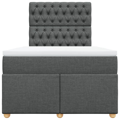 Giroletto a Molle con Materasso Grigio Scuro 120x200 cm Tessuto