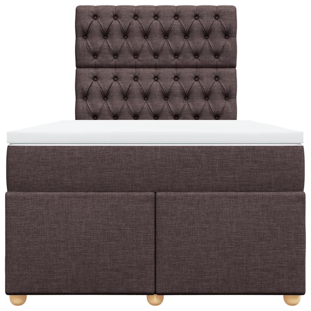Giroletto a Molle con Materasso Marrone Scuro 120x200cm Tessuto
