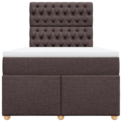 Giroletto a Molle con Materasso Marrone Scuro 120x200cm Tessuto